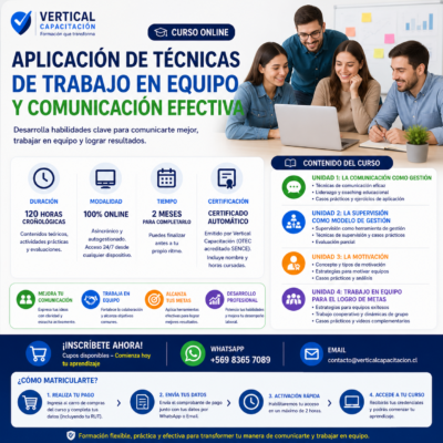 CURSO APLICACION DE TECNICAS DE TRABAJO EN EQUIPO Y COMUNICACION EFECTIVA