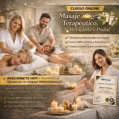 CURSO MASAJE, TERAPEUTICO, RELAJACION Y PODAL