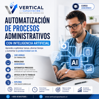 Automatizacion de Procesos Administrativos, con Inteligencia Artificial, 240 horas.