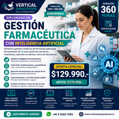 Diplomado en Gestion Farmaceutica con Inteligencia Artificial 360 hrs.
