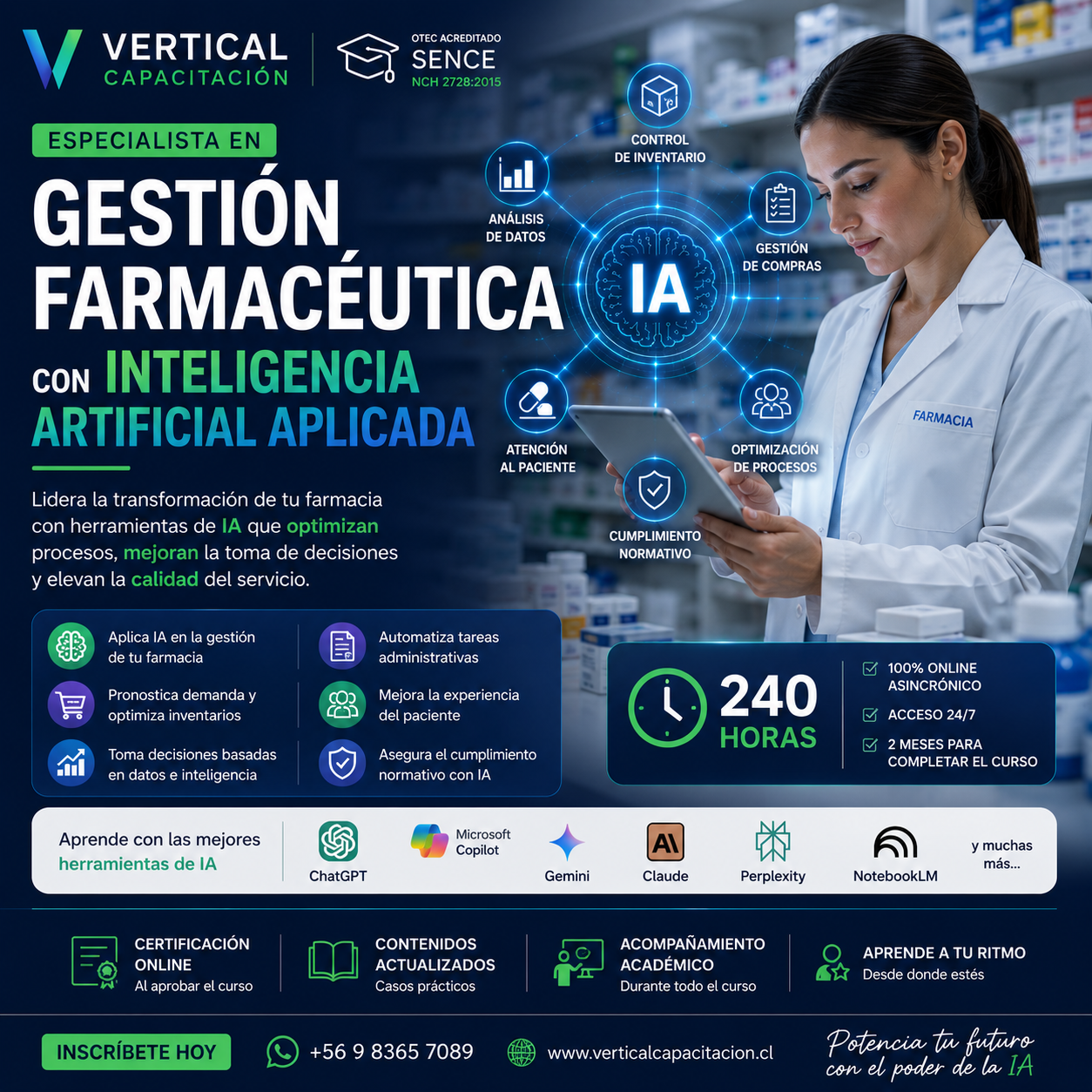 Especialista en Gestion Farmaceutica con Inteligencia Artificial Aplicada - 240 hrs.